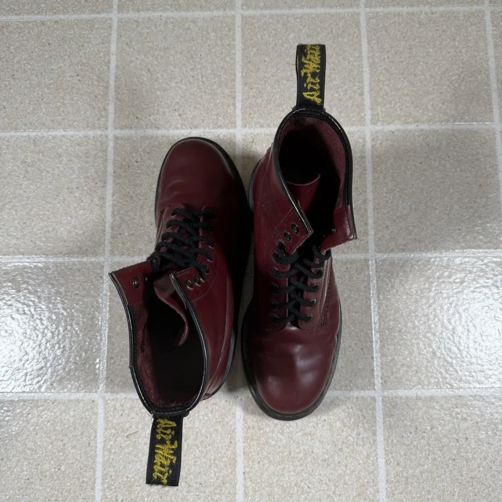 Dr. Martens 1460 Cherry Red Smooth Leather Boots Men's US 9